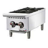 Winco NGHP-2 12" Natural Gas Hot Plate with 2 Burners and Manual Controls - NGHP-2