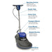 Powr-Flite Millennium Edition, Floor Burnisher, 20", 2000 Rpm, No Dust Control, 75' Cord, Forward and Reverse - X8862