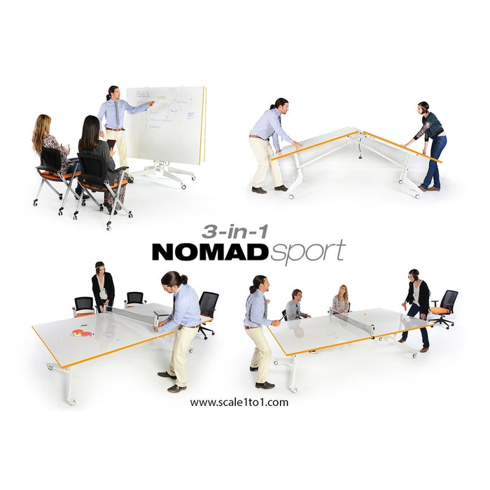 Scale 1:1 Nomad Sport - 3 in 1 - Conference, Ping Pong and Whiteboard Folding Table by