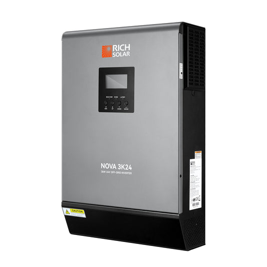 NOVA MAX 3K | 3000 Watt (3kW) 24 Volt Off-Grid Hybrid Solar Inverter | Powerful 3000W 24V Hybrid Inverter for RVs, Trailers, Campers, Vans, Trucks, Overlanders, Boats | #1 Ranked 24V Hybrid Inverter - RS-H3024