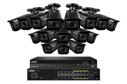 Lorex 4K (32 Camera Capable) 6TB Wired NVR System with Nocturnal 3 Smart IP Bullet Cameras Featuring Motorized Varifocal Lens and 30FPS Recording - NP4K6MV-3216BB
