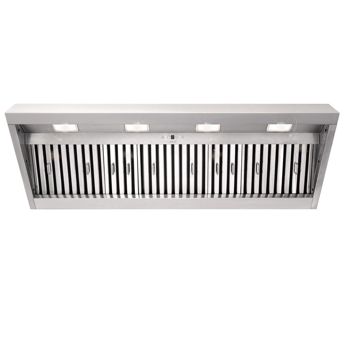 Range Hood Insert 54 Inch, 1200 CFM Built-in Kitchen Hood with 4 Speeds, Ultra-Quiet Stainless Steel Ducted Vent Hood Insert with Dimmable LED Lights and Dishwasher Safe Filter - NX-19IL-54-Warm White