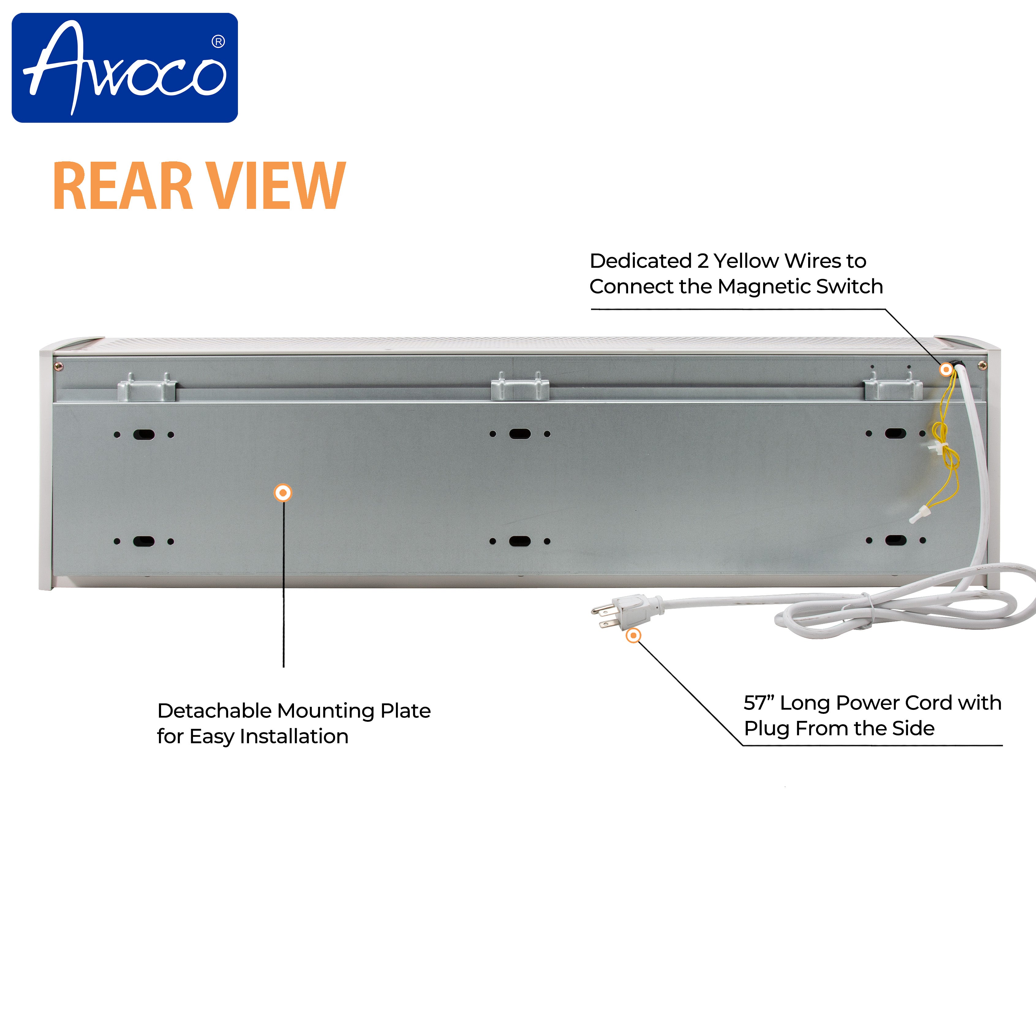 Awoco FM35-ETL Elegant 1 Speed Air Curtains, 120V Unheated and ETL Sanitation Listed - FM3509-ETL