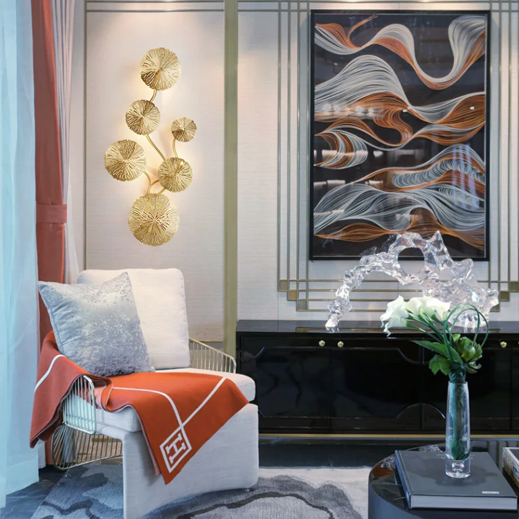 Nordic Copper Lotus Leaf Wall Lamp - Procure Décor