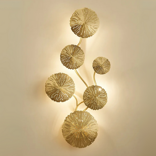 Nordic Copper Lotus Leaf Wall Lamp - Procure Décor