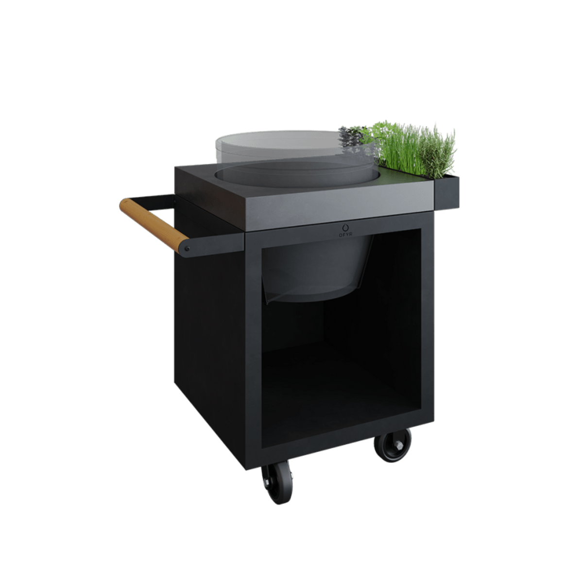 OFYR Kamado Table Black 65 PRO Concrete BGE - O-K-T-B-65-PRO-CC-BGE