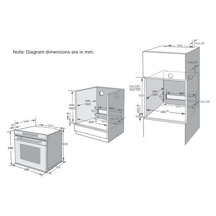 Kleenmaid OMF6040K 60cm Multifunction Oven