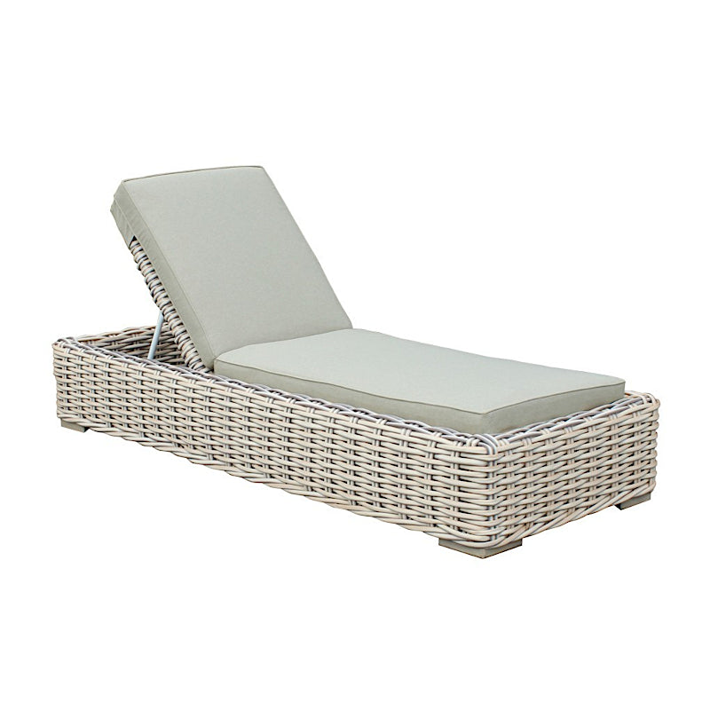 OUTSY Anna 79 X 31.5 Inch Outdoor Wicker Aluminum Frame Sun Lounger in White and Grey - 0AAN-SL-WH