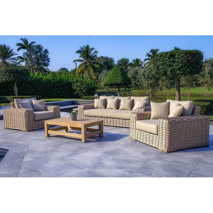 OUTSY Anna LUX 4PC Outdoor Wicker Furniture Set - 0AAN-R03-WH-R-LUX