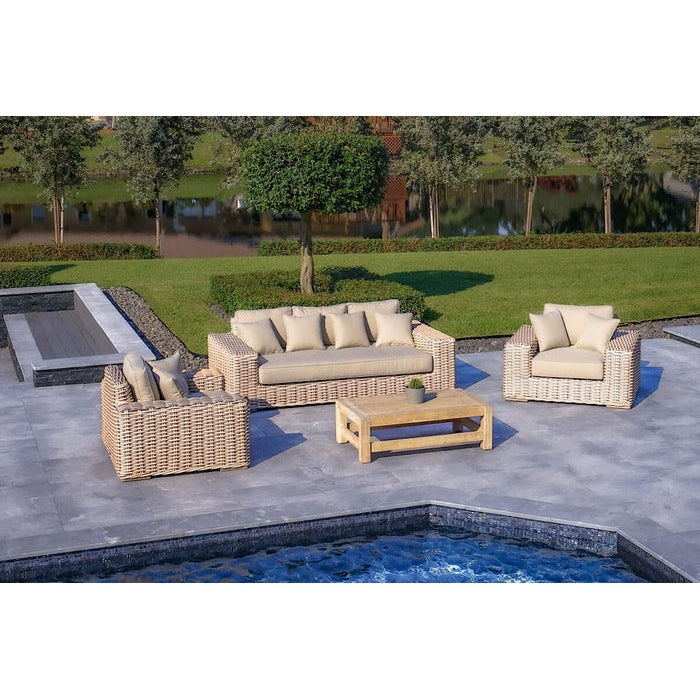 OUTSY Anna LUX 4PC Outdoor Wicker Furniture Set - 0AAN-R03-WH-R-LUX