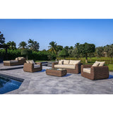 OUTSY Milo LUX 4PC Outdoor Wicker Furniture Set - Brown - 0AMI-R02-BR-R-LUX