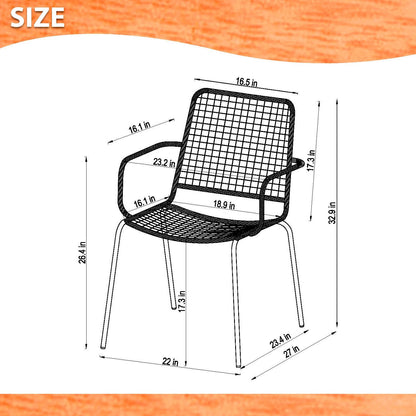 Midtown Concept Chamonix Black Table & 6 Oberon Rope Chairs - CHAMBK_6OBERGR
