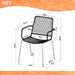 Midtown Concept Chamonix Black Table & 6 Oberon Rope Chairs - CHAMBK_6OBERGR