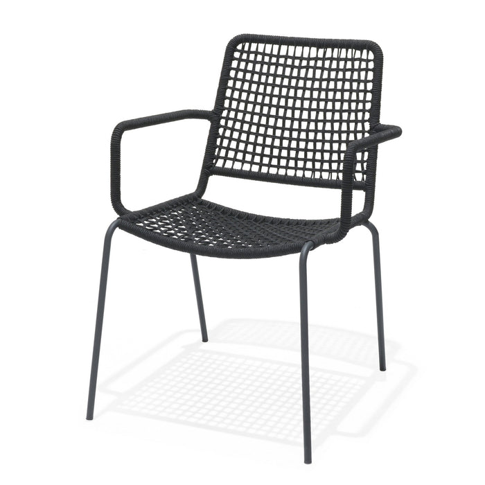 Midtown Concept Oberon Stacking Outdoor Dining Chair - 4PC - SC OBERON BLK