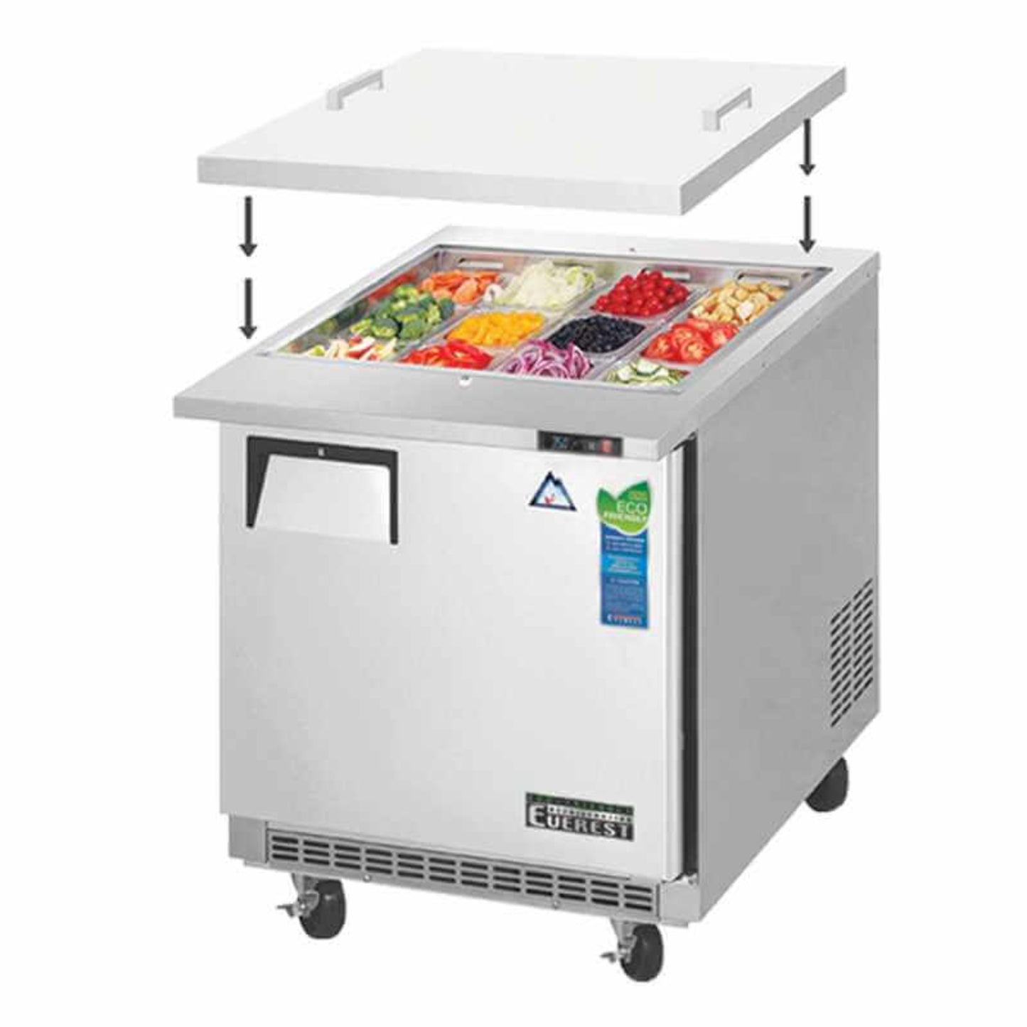 Everest Commercial 27" 12 Pan Salad Sandwich Food Prep Table Refrigerator - EOTP1