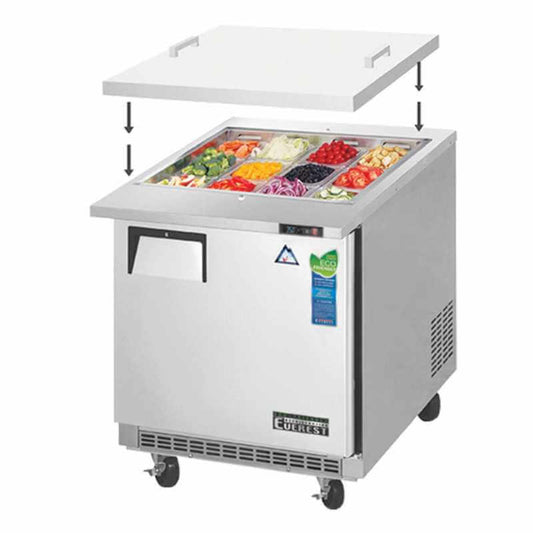 Everest - EOTP1, Commercial 27" 12 Pan Salad Sandwich Food Prep Table Refrigerator - EOTP1