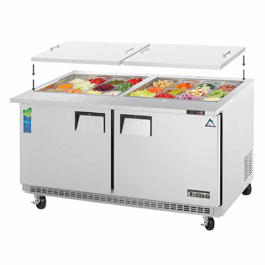 Everest - EOTPW2, Commercial 59" 24 Pan Salad Sandwich Food Prep Table Refrigerator Open Top - EOTPW2