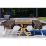 OUTSY Santino + Melina 7-Piece Outdoor Dining Set - White Legs - 0ASAN-MEL-DIN-SET-WH