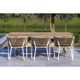 OUTSY Santino + Melina 7-Piece Outdoor Dining Set - White Legs - 0ASAN-MEL-DIN-SET-WH