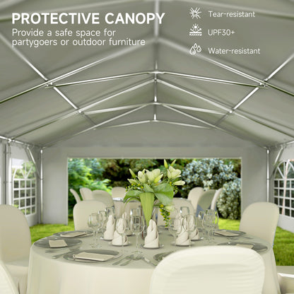 Outsunny 20' x 40' Party Tent with Removable Sidewalls, 12 Windows, White - 84C-538V00WT