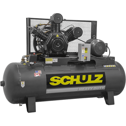 Schulz L-Series Air Compressor 10 HP 120 gal. 2-Stage 208-230V 3-Phase Horizontal New - 10120HL40X-3