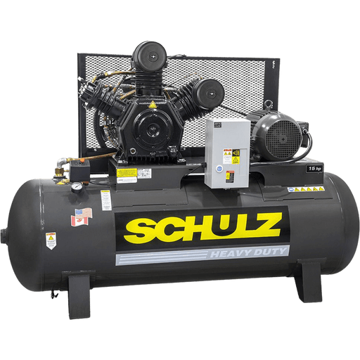 Schulz Premium Series Air Compressor 15 HP 120 gal. 2-Stage 208-230V 3-Phase Horizontal New - P15120HW60X-3