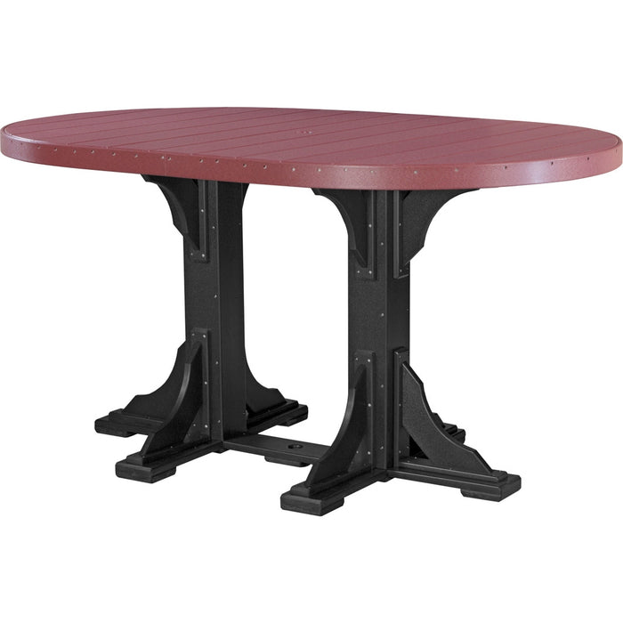 LuxCraft 4' x 6' Oval Table - Bar Height - P46OT-BHCHB