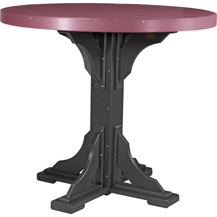 LuxCraft 4' Round Table Set 1 - P4RT-BHCHB/CSC-BHCHB