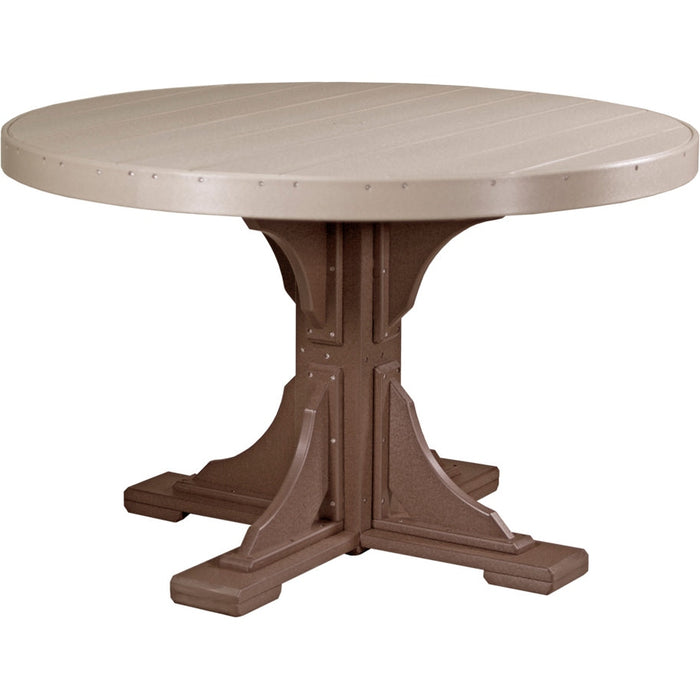 LuxCraft 4' Round Table Set 1 - P4RT-BHCHB/CSC-BHCHB