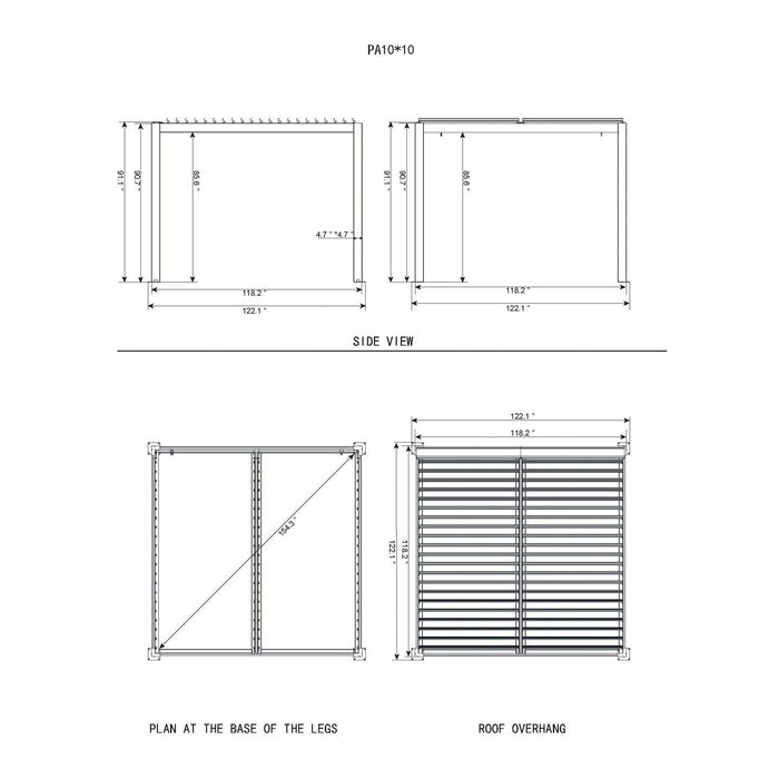 Gazebo Penguin Vikos Aluminum Stand Alone Pergola PA1010