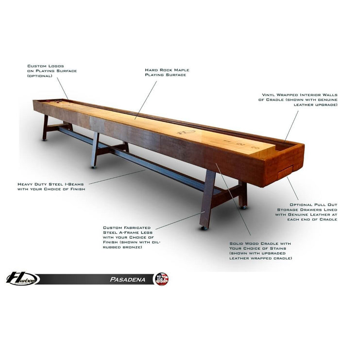 Hudson Pasadena Shuffleboard Table 9'-22' with Custom Finish