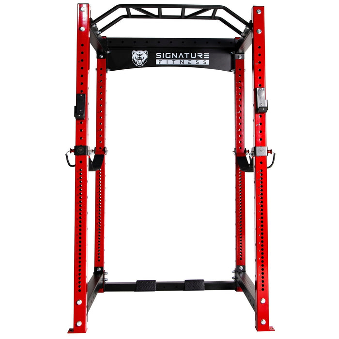 Signature Fitness SF-3 1,500 Pound Capacity 3” x 3” Power Cage Squat Rack, Includes J-Hooks and Safety Straps, Other Optional Accessories - SF-PC1