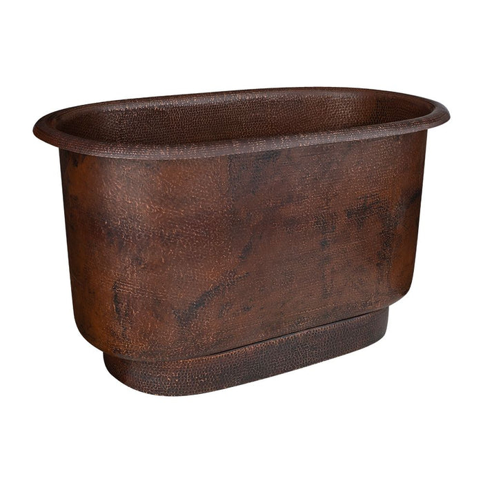 Premier Copper 47 in. Small Hammered Copper Modern Style Bathtub BTM47DB