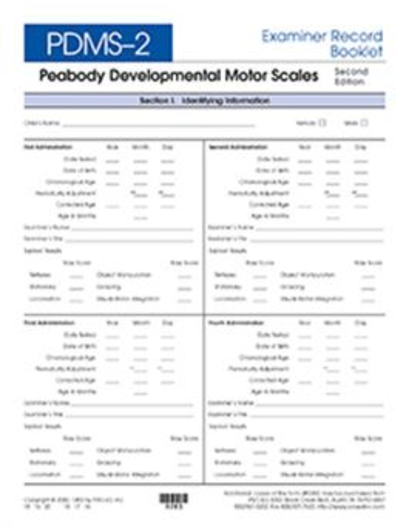 Patterson Medical PDMS-2 (Peabody Developmental Motor Scales - Second Edition) - 804302