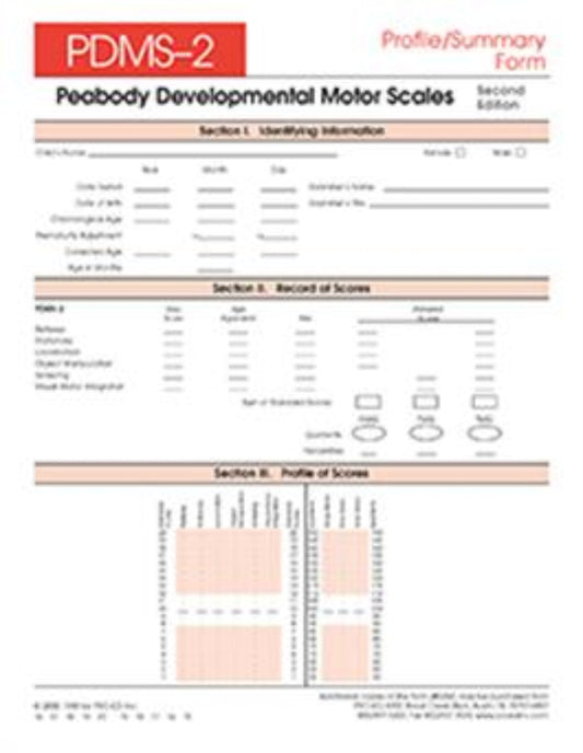 Patterson Medical PDMS-2 (Peabody Developmental Motor Scales - Second Edition) - 804302