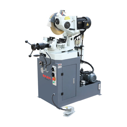 KAKA INDUSTRIAL Hydraulic Circular Cold Saw, 12.4 inch Semi-Automatic Metal Cutting Saw with Foot Pedal Control  PDS-12H for Steel and Aluminum, Double Vise and Coolant System - 188031V230
