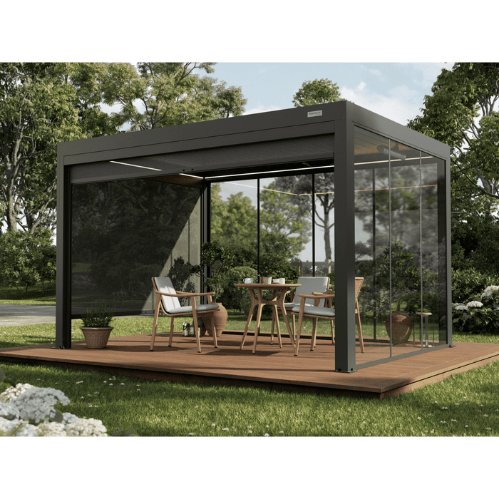 PERGOLUX S2 Clear Tempered Glass Wall Panel for Pergola