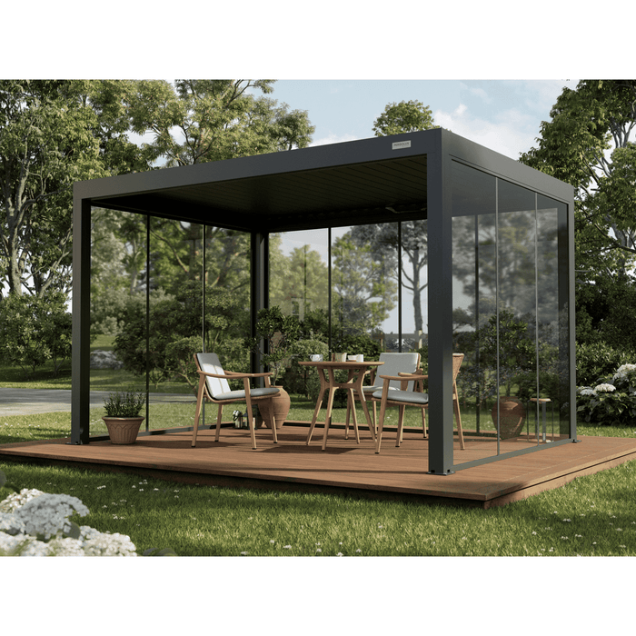 PERGOLUX S2 Clear Tempered Glass Wall Panel for Pergola