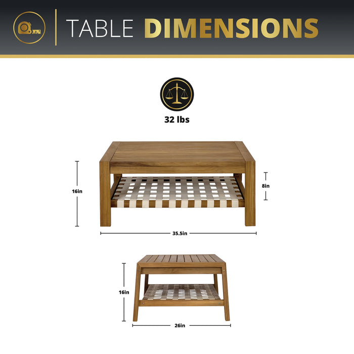 Luna 4-Piece Teakwood Deep Seating Patio Set