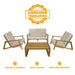 Ezra 4-Piece Teakwood Deep Seating Patio Set