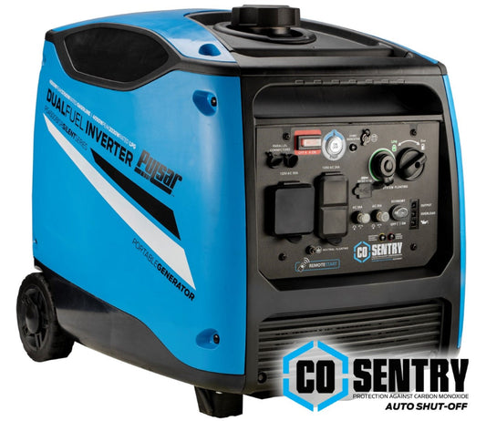 Aurora Generators Pulsar PG4500BISRCO 4,500-Watt Remote Start Dual-Fuel Inverter Generator with CO Shutdown Sensor - PowerGen USA - PG4500BISRCO