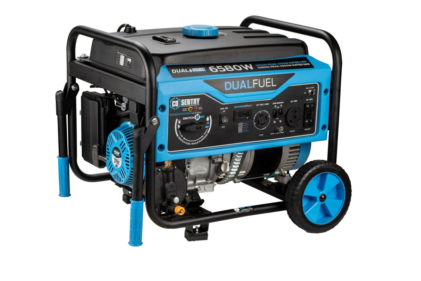 Aurora Generators Pulsar PG6580BCO  6,580-Watt Dual-Fuel Generator with CO Alert - PowerGen USA - PG6580BCO