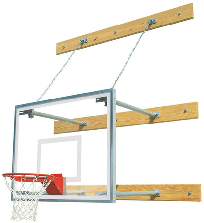 Bison Field Modifiable Stationary Wall Mounted Basketball Hoop - 54 Inch Glass - PKG500