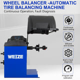 WEIZE Heavy Duty Wheel Balancer Tire Balancers Machine with Protective Cover - PLA-1005+PLA-1006