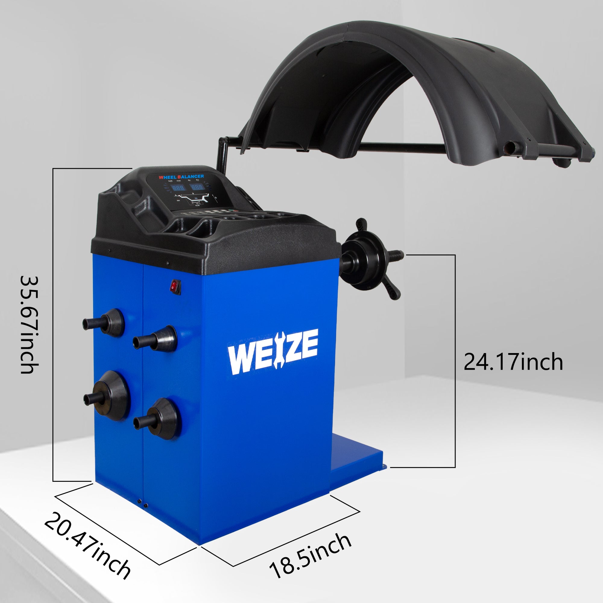 WEIZE Heavy Duty Wheel Balancer Tire Balancers Machine with Protective Cover - PLA-1005+PLA-1006