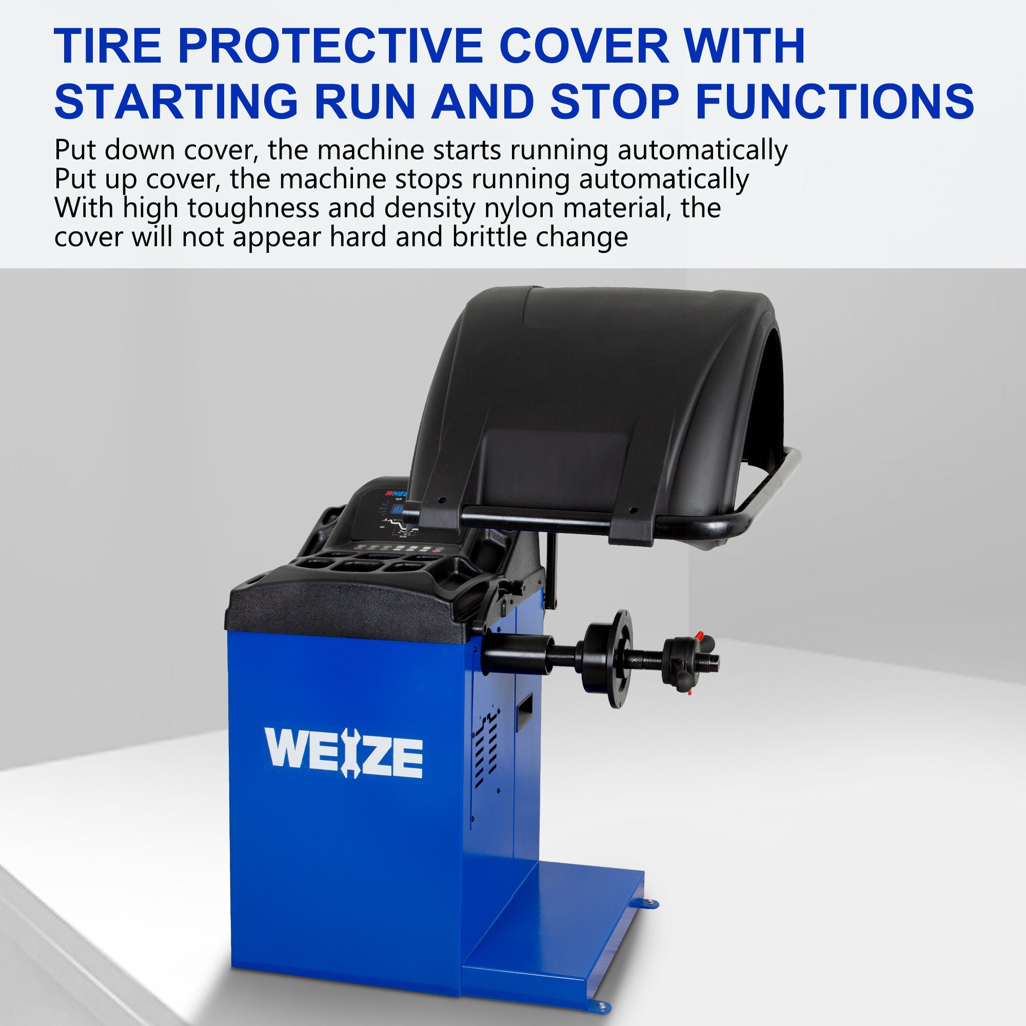 WEIZE Heavy Duty Wheel Balancer Tire Balancers Machine with Protective Cover - PLA-1005+PLA-1006