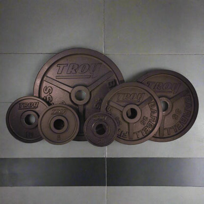 TROY Wide Flange Premium Grade Machined Olympic Plate Black Set - PO_255lb_Set