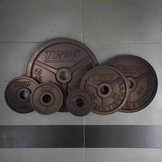 TROY Wide Flange Premium Grade Machined Olympic Plate Black Set - PO_255lb_Set