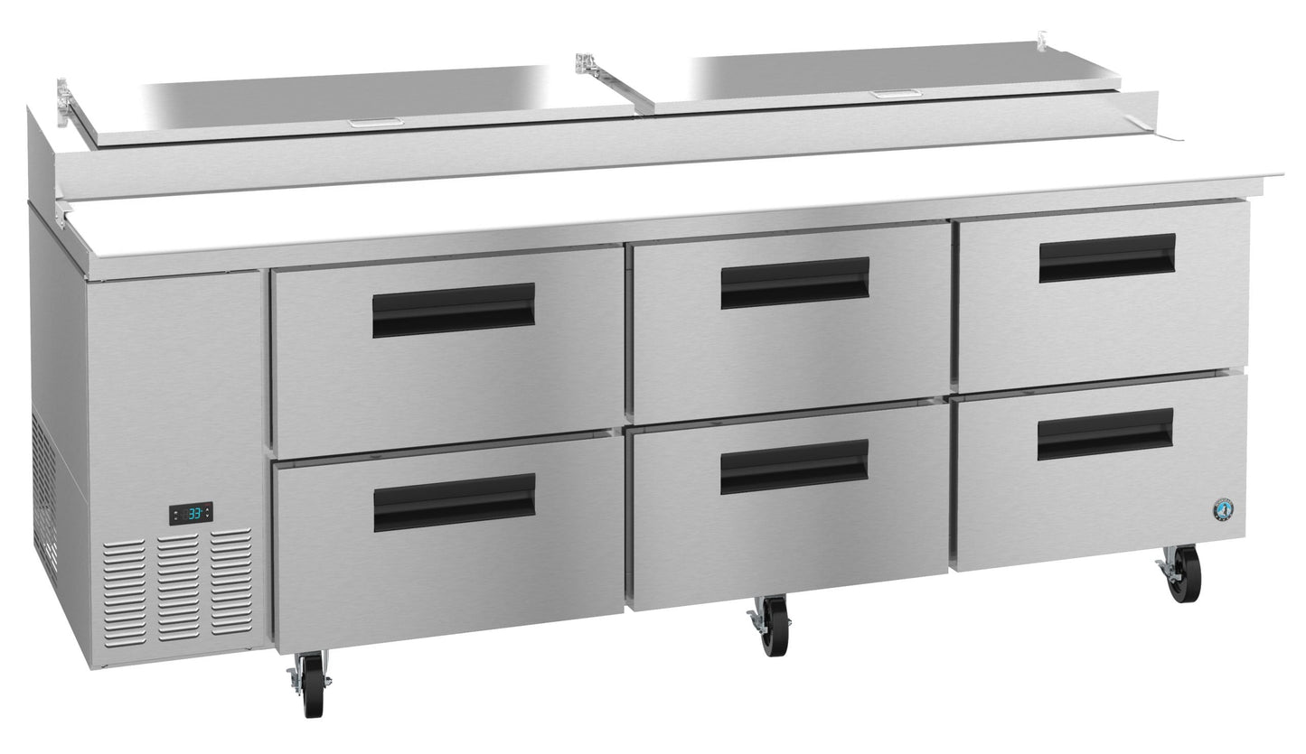 Hoshizaki 93" Wide 6 Drawer Pizza Prep Table - PR93A-D6