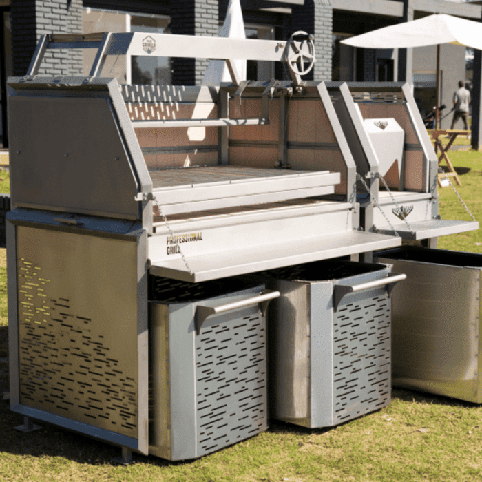 Fuego Criollo Professional Grill 4 Sections Freestanding Argentine Charcoal Grill - PG4M